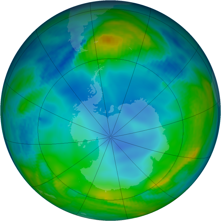 Antarctic ozone map for 17 June 1987